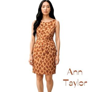 Ann Taylor Orange Silk Dress Size 4